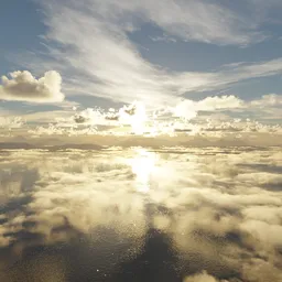 Aerial Cloudy Sunset Sky