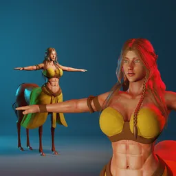 Centauress Warrior Character - Semi Realistic - Rigged (Auto-Rig Pro)