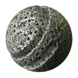 Textured PBR alien metal material suitable for 3D rendering in Blender and other 3D applications.