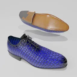 Luxury Oxford Shoes blue Kroko