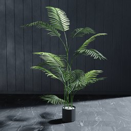 "Artificial tropical palm 160 cm 3D model for Blender 3D - perfect for indoor nature scenes. High quality 4k renders and realistic textures for modern minimalist designs. Add to your balcony plants or use in interior design with this versatile and customizable model."