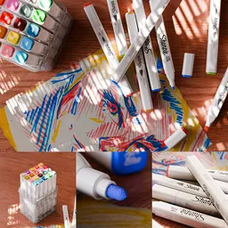Markers on the table