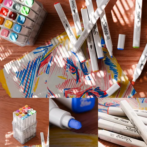Markers on the table