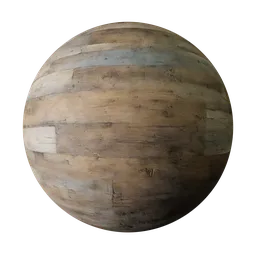 High-resolution PBR texture of distressed stained wood for 3D rendering and Blender material creation.