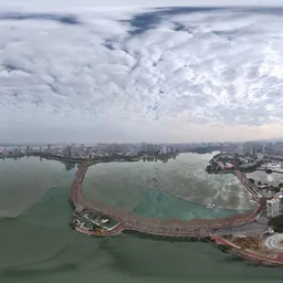 Highsky bluesky lake green tree