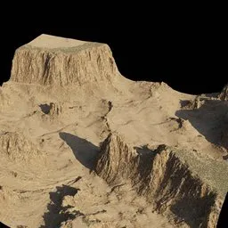 Detailed 3D cliff and mountain terrain with high-resolution texture, suitable for Blender rendering.