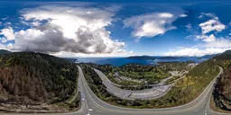 Cloudy City Ocean Landscape