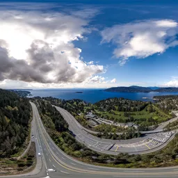 Cloudy City Ocean Landscape