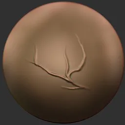 3D sculpting brush creating vein-like textures for character modeling in Blender.