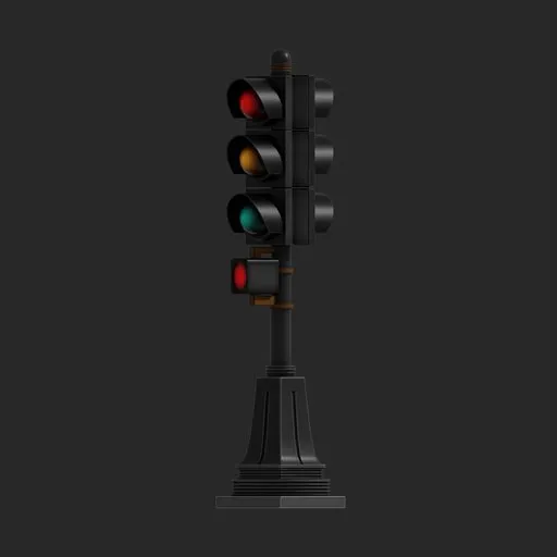 Low poly Traffic Light