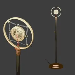 Stylized, retro microphone