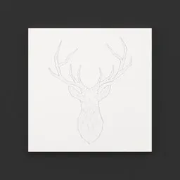 High-quality 3D model rendering of a minimalistic deer illustration ideal for Blender 3D projects.