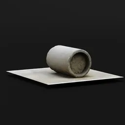 "Lowpoly Concrete Pipe 3D Model for Blender 3D - Environment Elements Category - 3D Scanned With Broken Side".