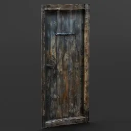 Aged vintage plank wooden door