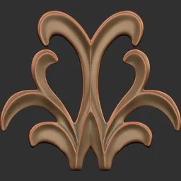 Detailed 3D ornament brush effect for sculpting intricate patterns on models in Blender 3D.