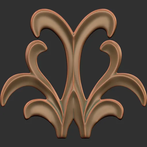 Detailed 3D ornament brush effect for sculpting intricate patterns on models in Blender 3D.