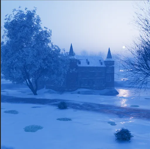 Atmospheric Frozen Castle Scene