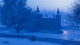 Atmospheric Frozen Castle Scene