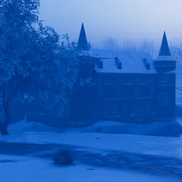 Atmospheric Frozen Castle Scene