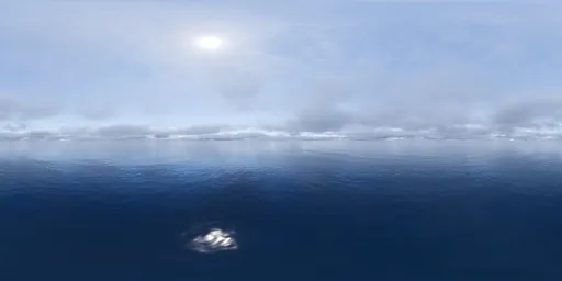 Bright Sea Overcast Sky