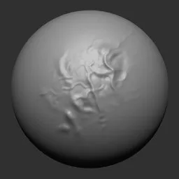 3D sculpting brush effect for creating detailed vein textures on digital models in Blender 3D.