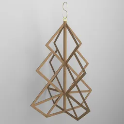 "Christmas Wooden Plywood deco - Mini Tree Shape Ornament 3D Model for Blender 3D"