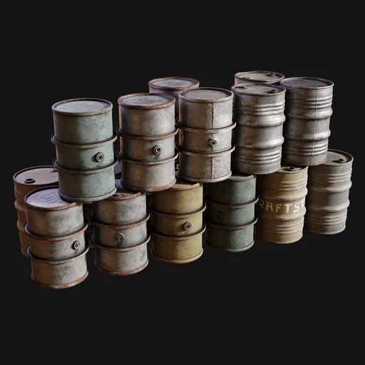 WW2 German Military Fuel-Drum Stack