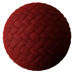 Basket Weave Red Bamboo