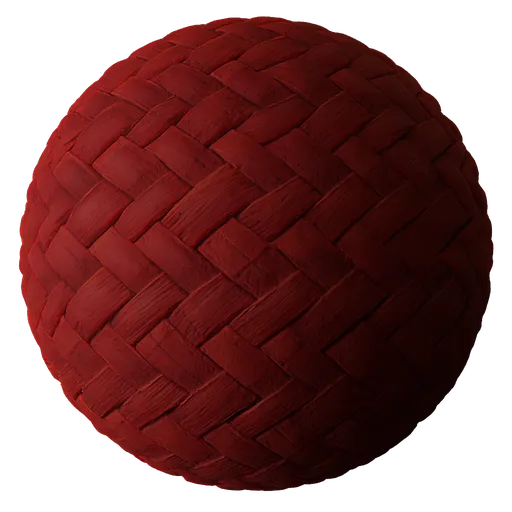 Basket Weave Red Bamboo