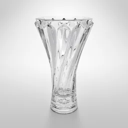 Detailed 3D crystal vase model showcasing intricate design, perfect for Blender rendering and 3D art.