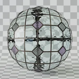 Diamond Grid Glass Panel Gray Purple