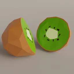 Low Poly Sliced Kiwi