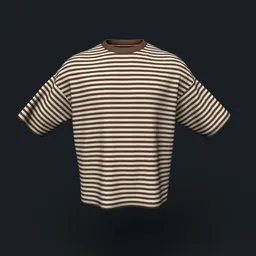 Striped Oversized Cropped Shirt