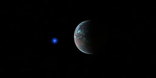 360-degree HDR lighting showcasing an alien planet in space with distant star glow for scene illumination.