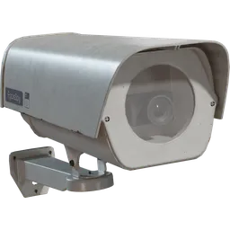 Highly detailed 3D model of an industrial security camera for Blender rendering and visualization.