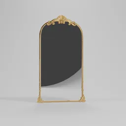 Gold Metal Floor Mirror