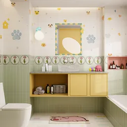 Cartoon Kid's Pastel Bathroom
