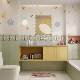 Cartoon Kid's Pastel Bathroom