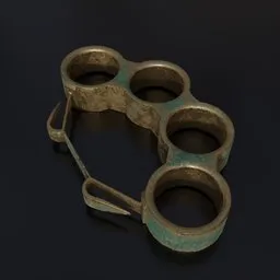 Highly detailed Blender 3D brass knuckle model for concept art with realistic textures and materials.