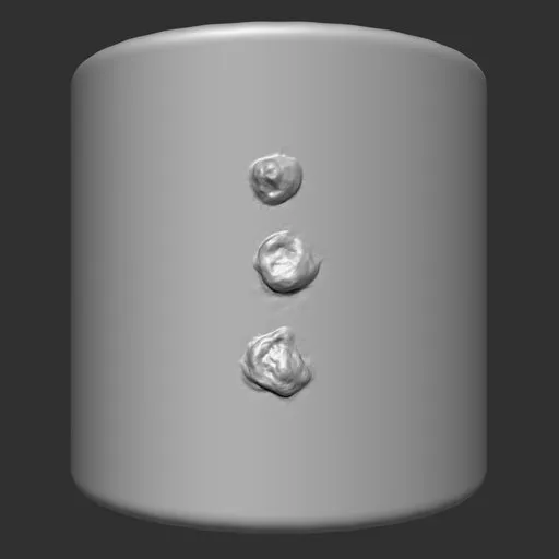 ER Welding Brush 18 for Blender 3D sculpting, depicting metal damage effects.
