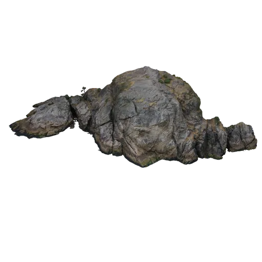 Detailed 3D model render of rugged realistic coastal rock formations suitable for Blender environments.
