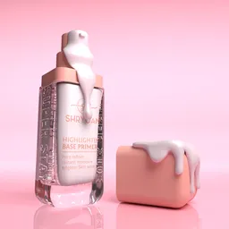 Cosmetics primer with liquid spilling