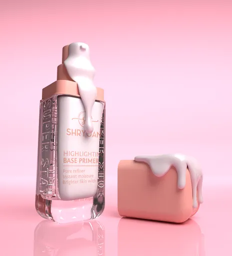 Cosmetics primer with liquid spilling