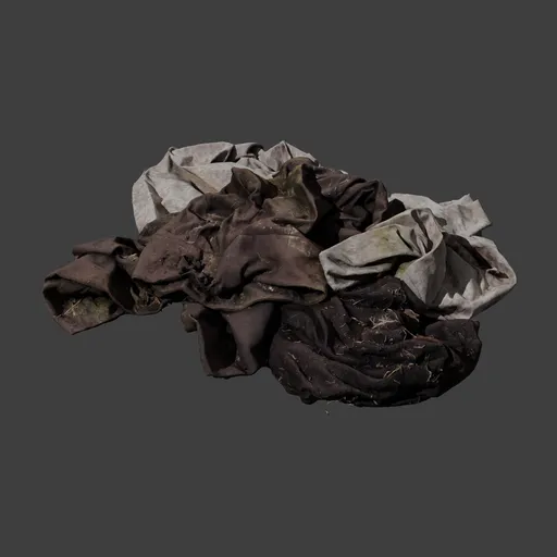 Realistic textile pile 3D asset, photogrammetry scanned, suitable for Blender rendering and fabric simulations.