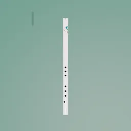 "Chinese Xiao 3D model - a minimalist design of a white flute with a blue bird on it. Created using Blender 3D software in 2019, this art piece features a teal gradient, multiple holes, and is suitable for use in Blender 3D projects. Perfect for those seeking a high-quality 3D model of a Chinese instrument."
