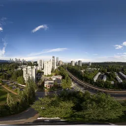 Aerial City Buildings Cloudy Sky