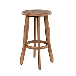 High-quality wooden 3D bar stool model with footrest, perfect for Blender 3D rendering and animation.