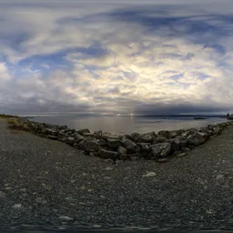 Cloudy Overcast Sunset at Coast