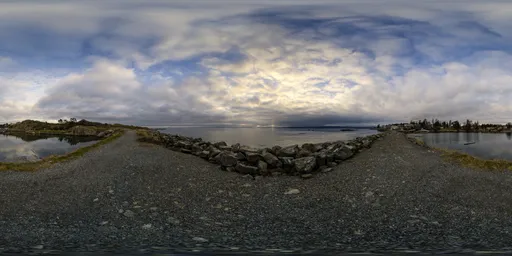 Cloudy Overcast Sunset at Coast