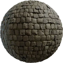 High-resolution PBR cobblestone texture by Rob Tuytel, ideal for 3D modeling and rendering in Blender and other software.